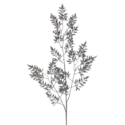 [MTX70605SILV] 39" GLAMOUR GLITTER LEAF SPRAY - SILV
