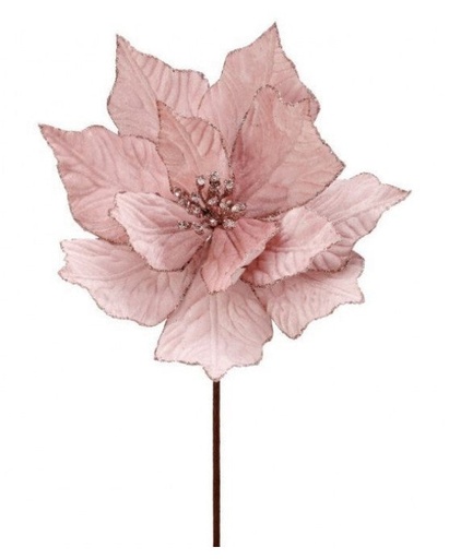 [MTX70394BLSH] 24" RICH VELVET POINSETTIA STEM - BLSH