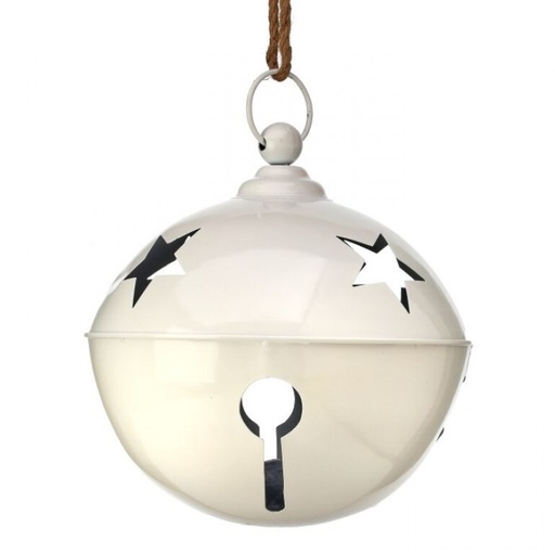 [MTX69215W] 13"PAINTED METAL HANGING JINGLE BELL ORN