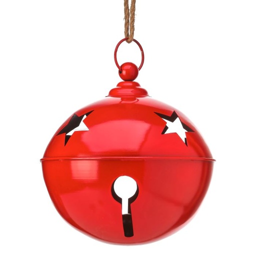 [MTX69215] 13"PAINTED METAL HANGING JINGLE BELL ORN