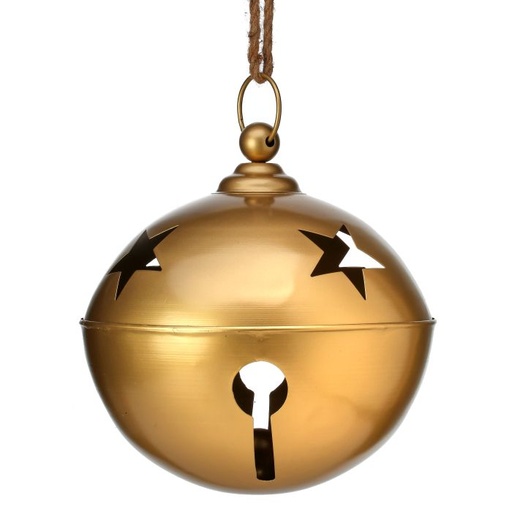 [MTX69215GOLD] 13"PAINTED METAL HANGING JINGLE BELL ORN
