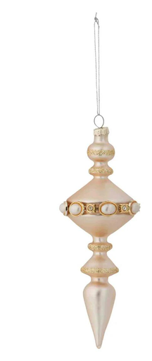 [MTX69160] 8"PEARL GLASS W/PEARLS FINIAL ORNAMENT