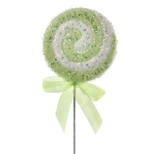 [MTX69000GW] ICED CANDY LOLLIPOP ORNAMENT GREEN/WHITE