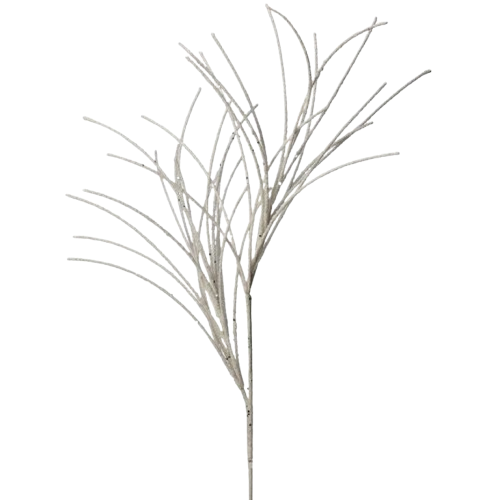 [MTX68916WHT] MICRO BEADED/SEQUIN GRASS SPRAY - WHITE