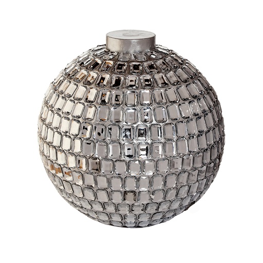 [MTX66556SILVER] 20" MGO OUTDOOR BALL ORNAMENT W/JEWELS