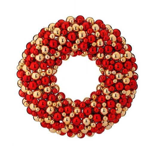 [MTX63752-DR] 24" VP DELUXE MIXED BALL WREATH  RDGD