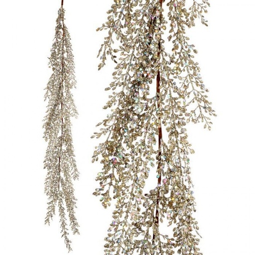 [MTX62290GOLD] 48" GLITTER/SEQUIN ARTEMESIA GARLAND - GOLD