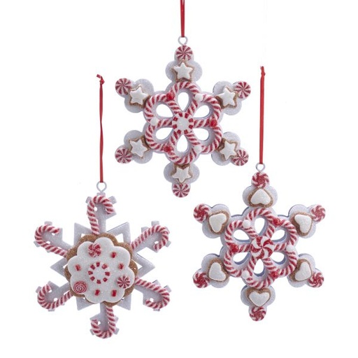[D3620] CLAYDOUGH PEPPERMINT SNOWFLAKE ORN INDIVIDUAL
